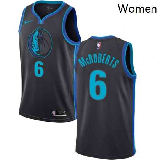 Womens Nike Dallas Mavericks 6 Josh McRoberts Swingman Charcoal NBA Jersey City Edition